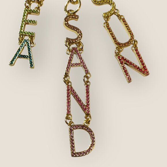 Victoria's Secret Sea Sand Sun Keychain Bag Clip With Rhinestone Letter Charms - Picture 5 of 6